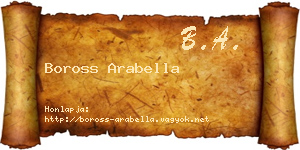 Boross Arabella névjegykártya